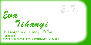 eva tihanyi business card